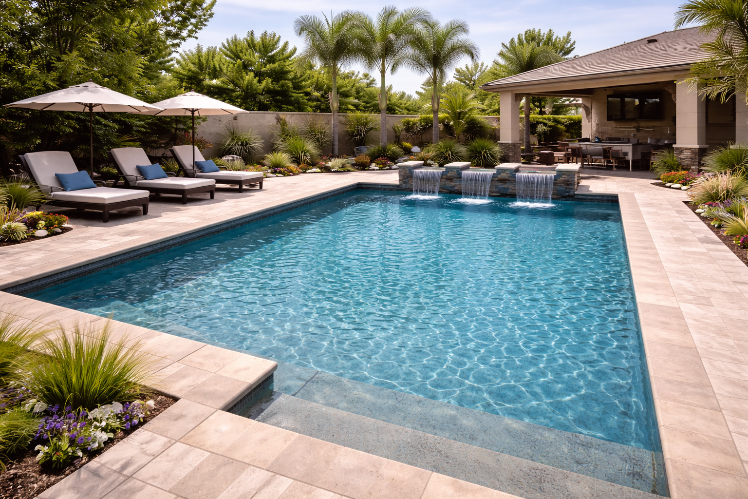 water fall pool in nuevo, CA